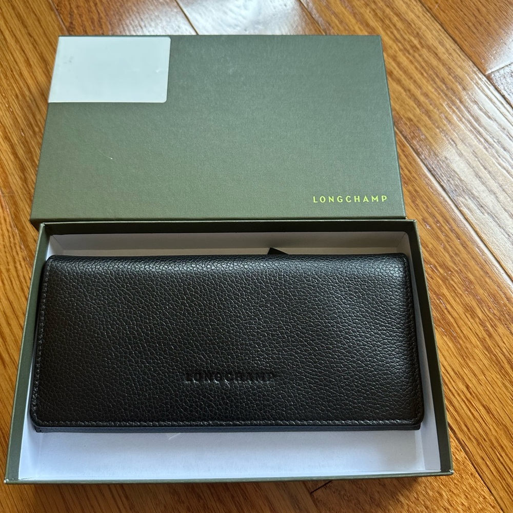 Longchamp Black Leather Card Holder